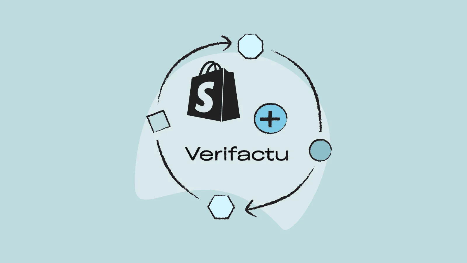 Illustration of a cicle of Spotify and Verifactu