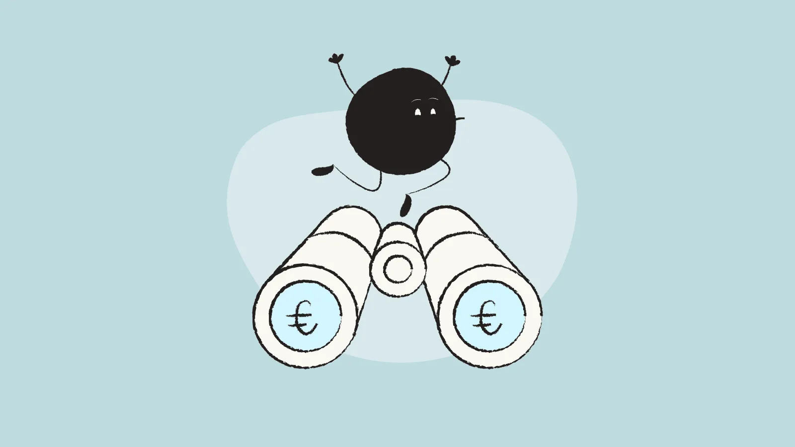 Qoodle with binoculars