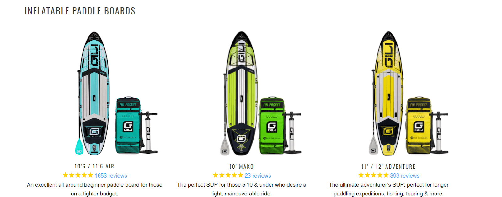 Inflatable paddle boards