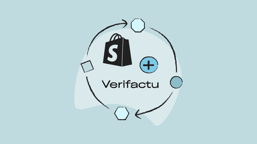 Ilustración de un ciclo entre una tienda Shopify y Verifactu