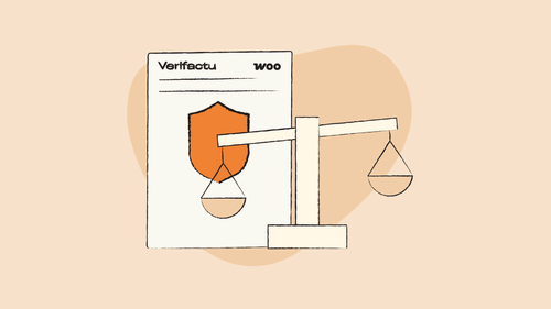 Ilustración de un documento Verifactu con una balanza